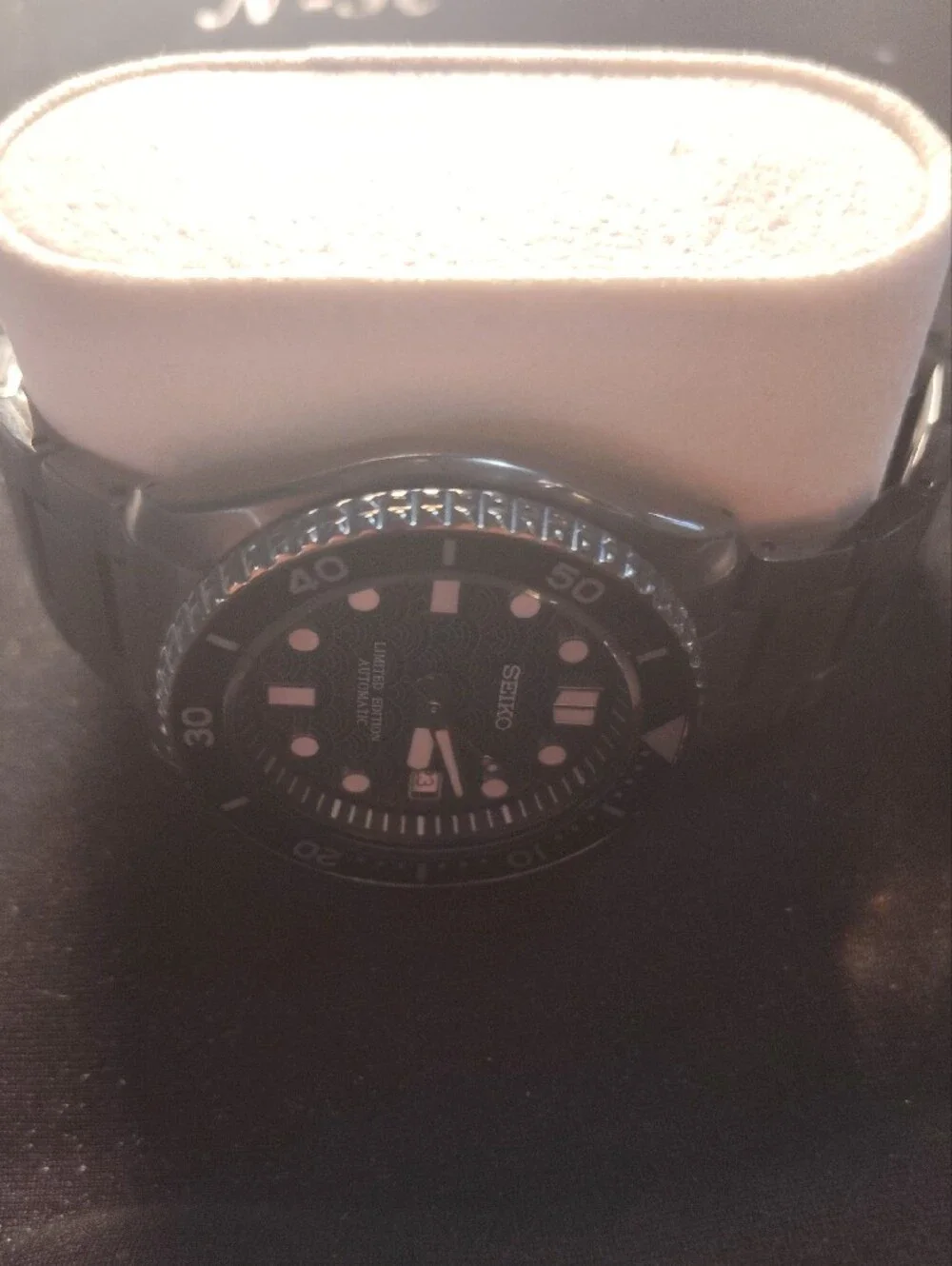 Seiko Black Dial Stainless Steel Limited Edition Watch